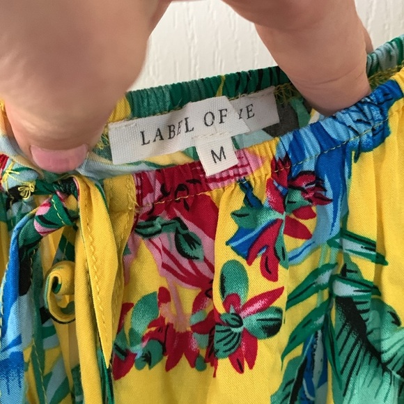 LABEL OF LOVE summer maxi dress size M tropical off the shoulder vacation‎ - Picture 3 of 9